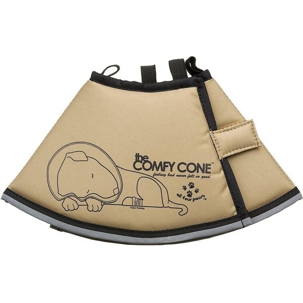 ALL FOUR PAWS Comfy Cone ECollar for Dogs & Cats, Tan, Small