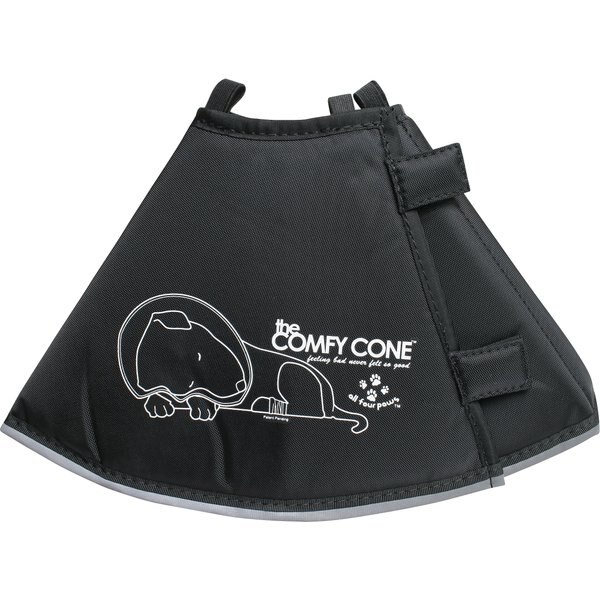 ALL FOUR PAWS Comfy Cone ECollar for Dogs & Cats, Black, SmallLong