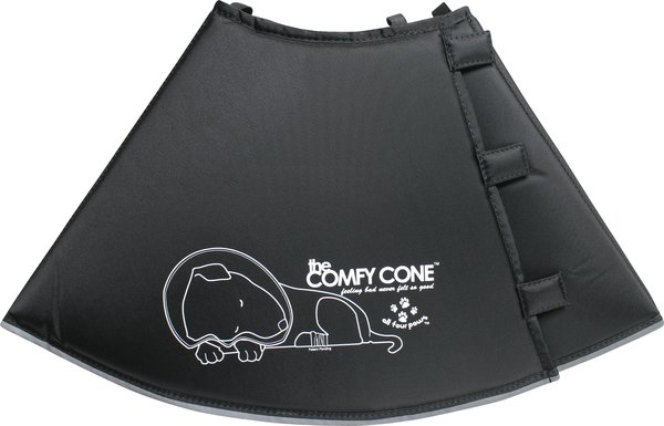 Comfy Cone Extra Long E-Collar for Dogs & Cats, Black, Medium slide 1 of 9