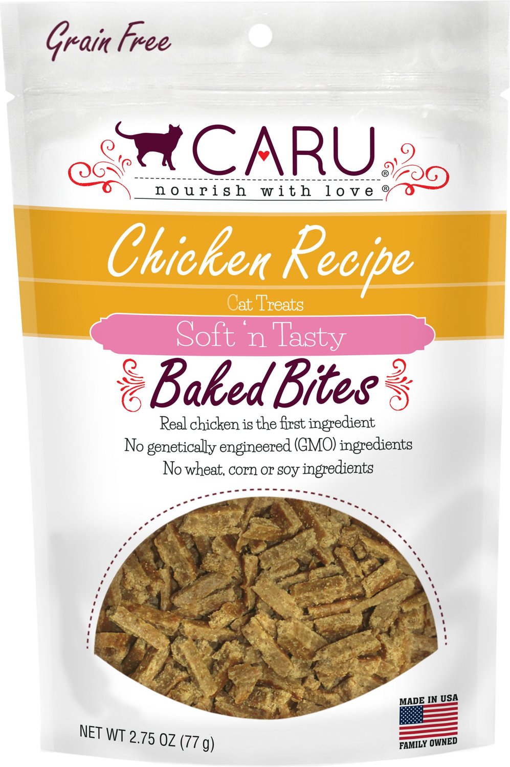 Caru Soft 'n Tasty Baked Bites Chicken Recipe Grain-Free Cat Treats