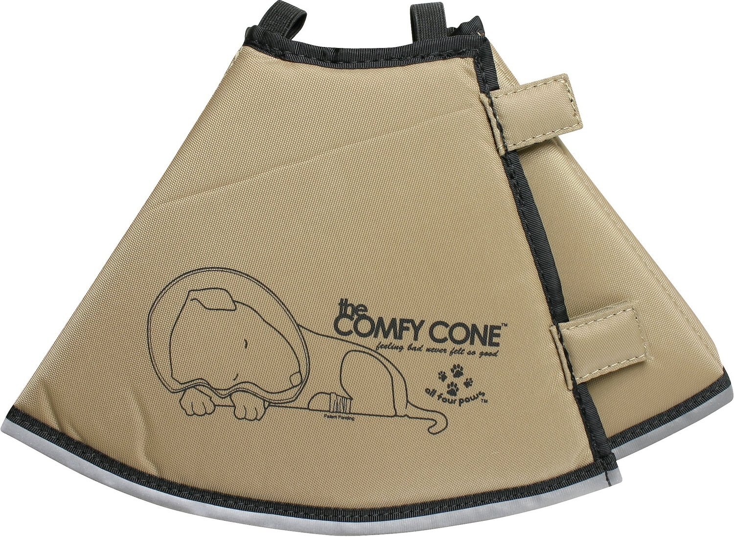 ALL FOUR PAWS Comfy Cone Long ECollar for Dogs & Cats, Tan, Small