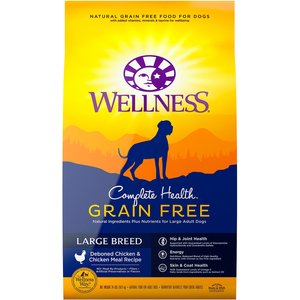 Wellness Grain-Free Complete Health Large Breed Adult Deboned Chicken & Chicken Meal Recipe Dry Dog Food, 24-lb bag