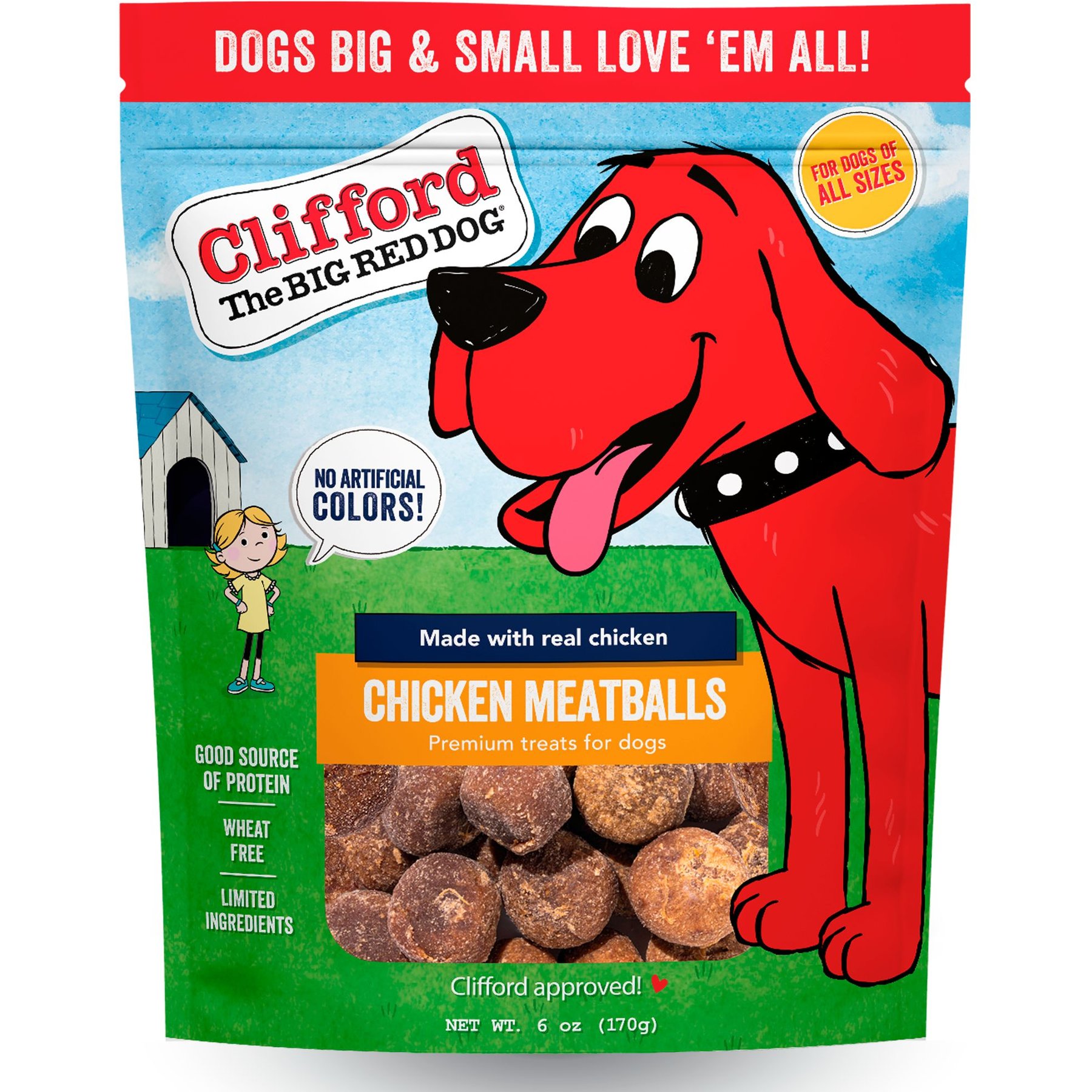CLIFFORD Chicken Meatballs Dog Treats, 6oz bag