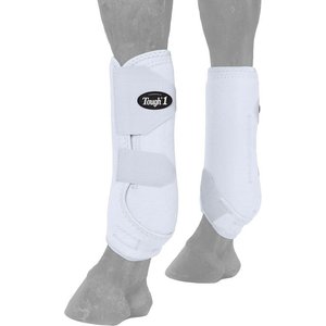 Tough-1 Extreme Vented Horse Sport Boots Set, White, Large