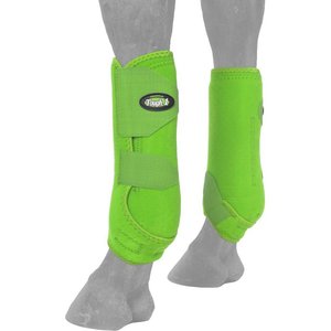 Tough-1 Extreme Vented Horse Sport Boots Set, Neon Green, Large