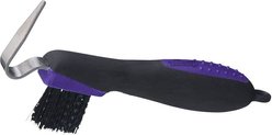Tough-1 Great Grip Hoof Pick & Horse Brush, Purple slide 2 of 2