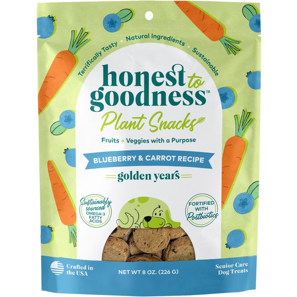 HONEST TO GOODNESS Plant Snacks Golden Years Blueberry & Carrot Dog