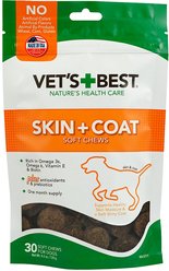 Vet's Best Chicken Flavored Soft Chews Skin & Coat Supplement for Dogs, 30 count