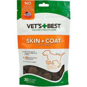 Vet's Best Chicken Flavored Soft Chews Skin & Coat Supplement for Dogs, 30 count