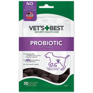 Vet's Best Probiotic Chicken Flavored Soft Chews Digestive Supplement for Dogs, 30 count