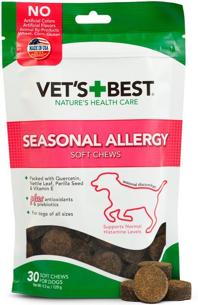 Vet's Best Chicken Flavored Soft Chews Allergy Supplement for Dogs, 30 count slide 1 of 8