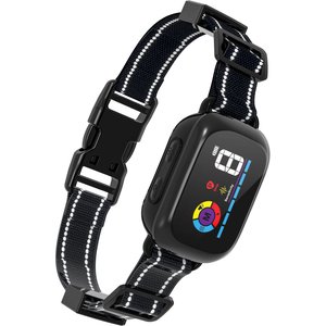 Petdiary 5 Training Mode Waterproof LCD Color Screen Dog Static Bark Collar, Black