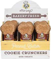 Etta Says! Peanut Butter Cookie Crunchers Dog Treats, 24 count