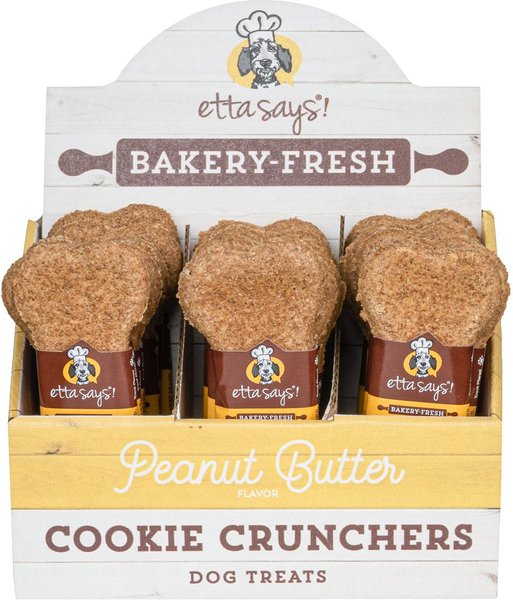 Etta Says! Peanut Butter Cookie Crunchers Dog Treats, 24 count