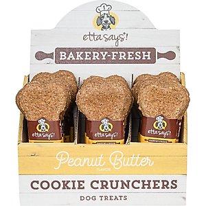 Etta Says! Peanut Butter Cookie Crunchers Dog Treats, 24 count