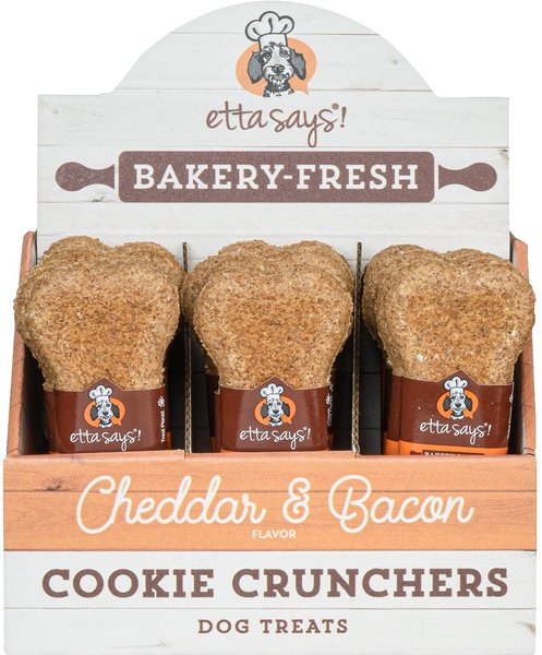 Etta Says! Cheddar & Bacon Cookie Crunchers Dog Treats, 24 count