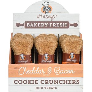 Etta Says! Cheddar & Bacon Cookie Crunchers Dog Treats, 24 count