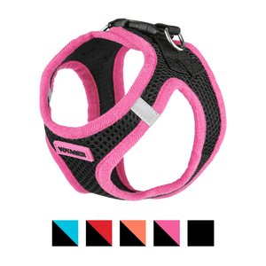 Best Pet Supplies Voyager Black Base Mesh Dog Harness, Pink Trim, X-Small