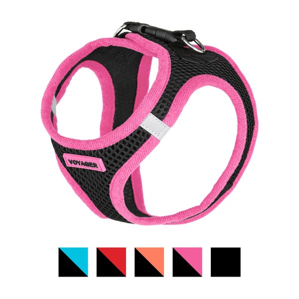 Best Pet Supplies Voyager Black Base Mesh Dog Harness, Pink Trim, Small slide 1 of 10
