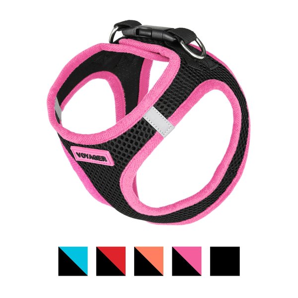 Best Pet Supplies Voyager Black Base Mesh Dog Harness, Pink Trim, Medium slide 1 of 10