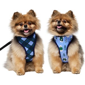 Frisco Reversible Holiday Polar Bears Dog Harness (Patent Pending), Blue, Small