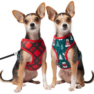 Frisco Reversible Holiday Polar Bears Dog Harness (Patent Pending), Red, X-Small