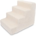 Best Pet Supplies Foam Cat & Dog Stairs, White Lambswool, 4-Step