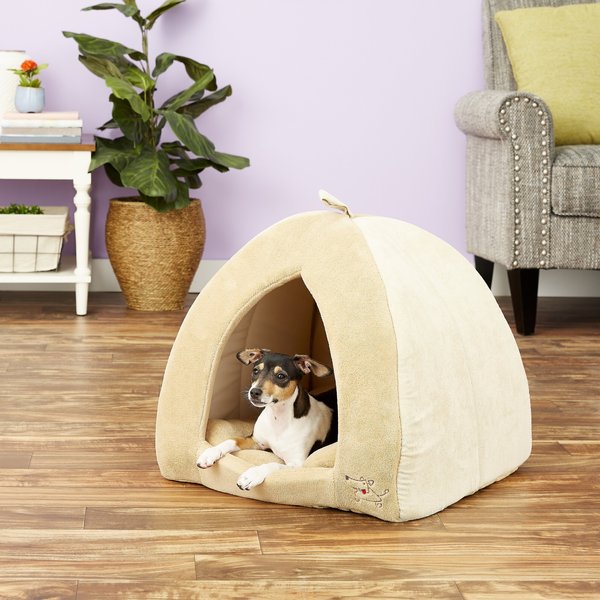 19 x H: 19 Inc Inc - Tan Best Pet Supplies Best Pet SuppliesPet Tent-Soft Bed for Dog & Cat 