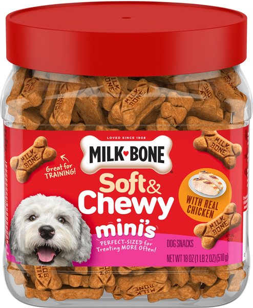 MILK BONE Soft Chewy Minis Made with Real Chicken Soft Chewy Dog Treats 18 oz canister Chewy