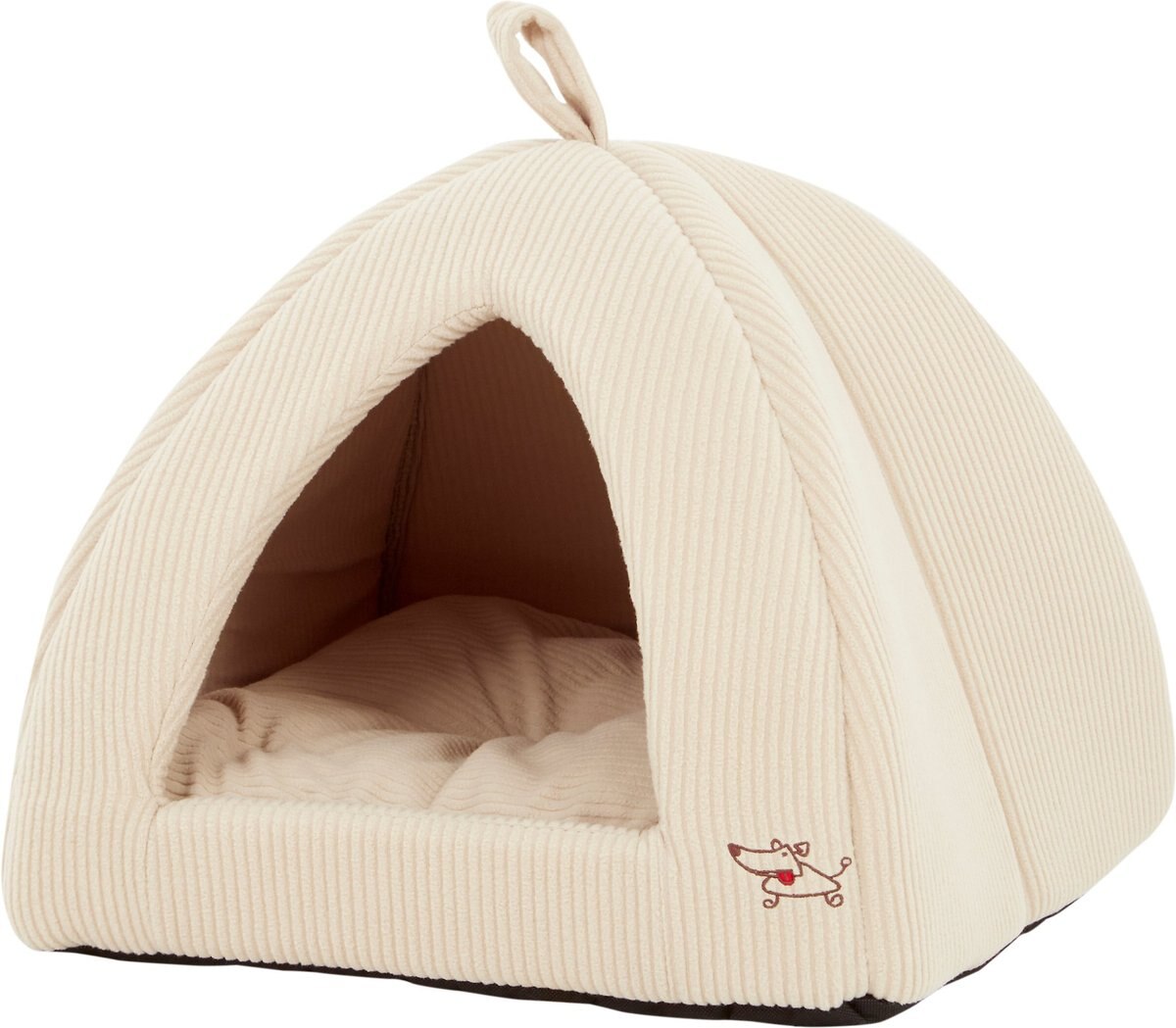 BEST PET SUPPLIES Tent Covered Cat & Dog Bed, Tan, Medium