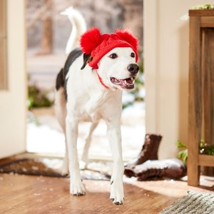 Frisco Cable Knit Dog & Cat Hat with Pom Poms, X-Large/XX-Large