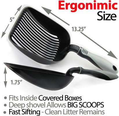 Show full view: iPrimio Sifter with Non-Stick Litter Scooper, Black slide 6 of 10