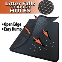 iPrimio Cat Litter Trapper EZ Clean Mat, Black, Large slide 2 of 6