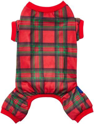 Show full view: Frisco Christmas Plaid Dog & Cat Jersey PJs, XX-Large slide 3 of 10