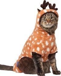 Frisco Reindeer Dog & Cat Hooded Plush Fleece PJs, Medium slide 2 of 8