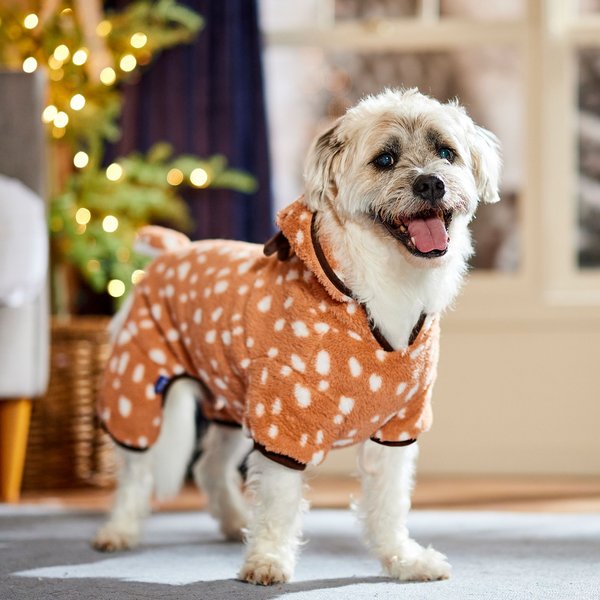 Frisco Reindeer Dog & Cat Hooded Plush Fleece PJs