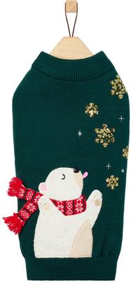 Show full view: Frisco Sequin Polar Bear Dog & Cat Sweater, XX-Large slide 3 of 11