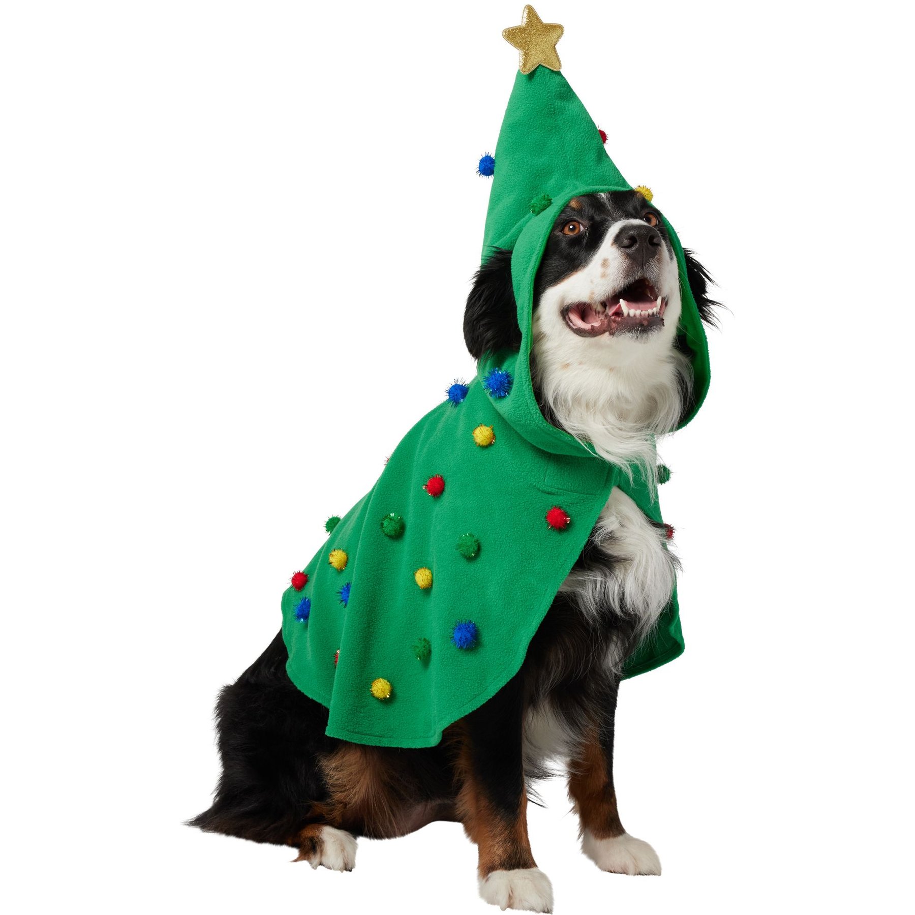 Frisco Polar Fleece Christmas Tree Dog & Cat Cape, X-Large/XX-Large