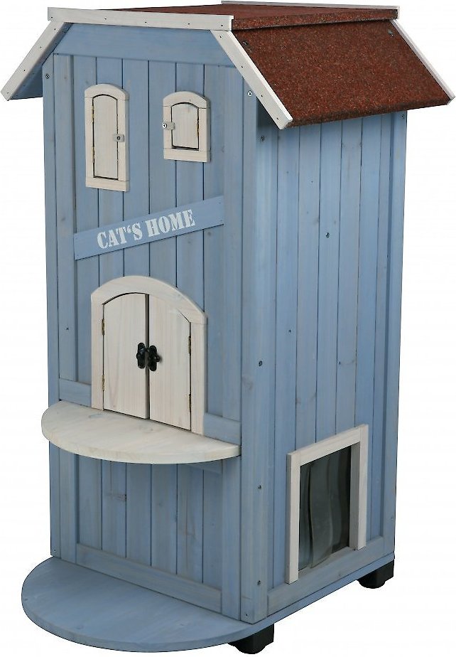 TRIXIE 3 Story Outdoor Wooden Cat House Chewy