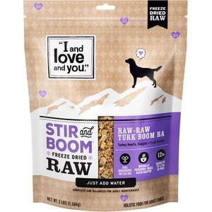 I and Love and You Stir and Boom Raw Raw Turk Boom Ba Dinner Grain-Free Dehydrated Dog Food, 3-lb bag