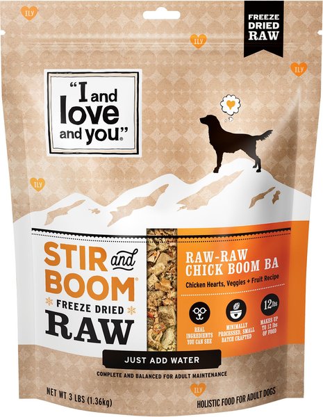 I and Love and You Stir and Boom Raw Raw Chick Boom Ba Dinner Grain-Free Dehydrated Dog Food