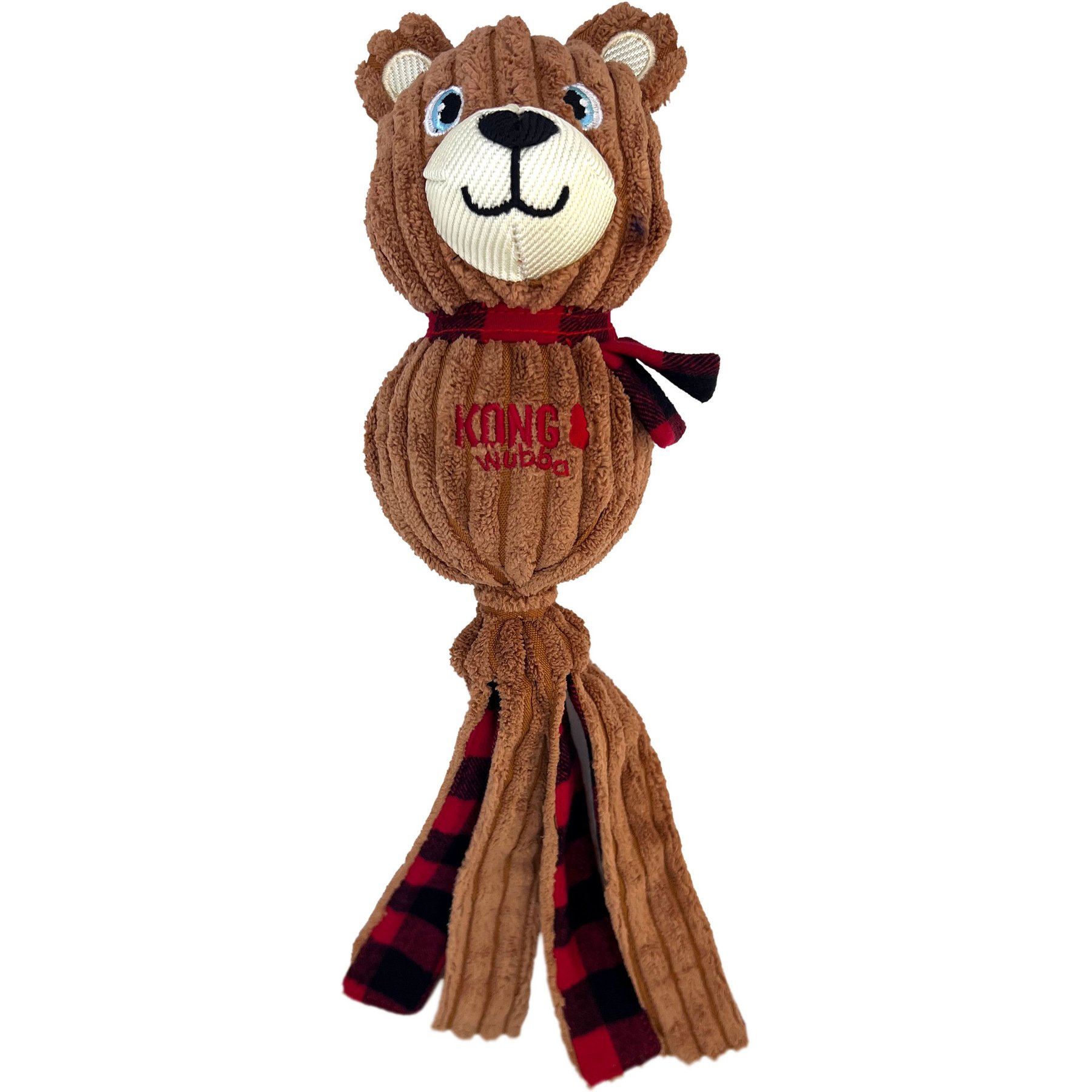 KONG Holiday Wubba Corduroy Bear Dog Toy, Large