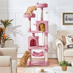 YAHEETECH Multi-Level Sisal Cat Tree, 70.5-inch, Pink - Chewy.com