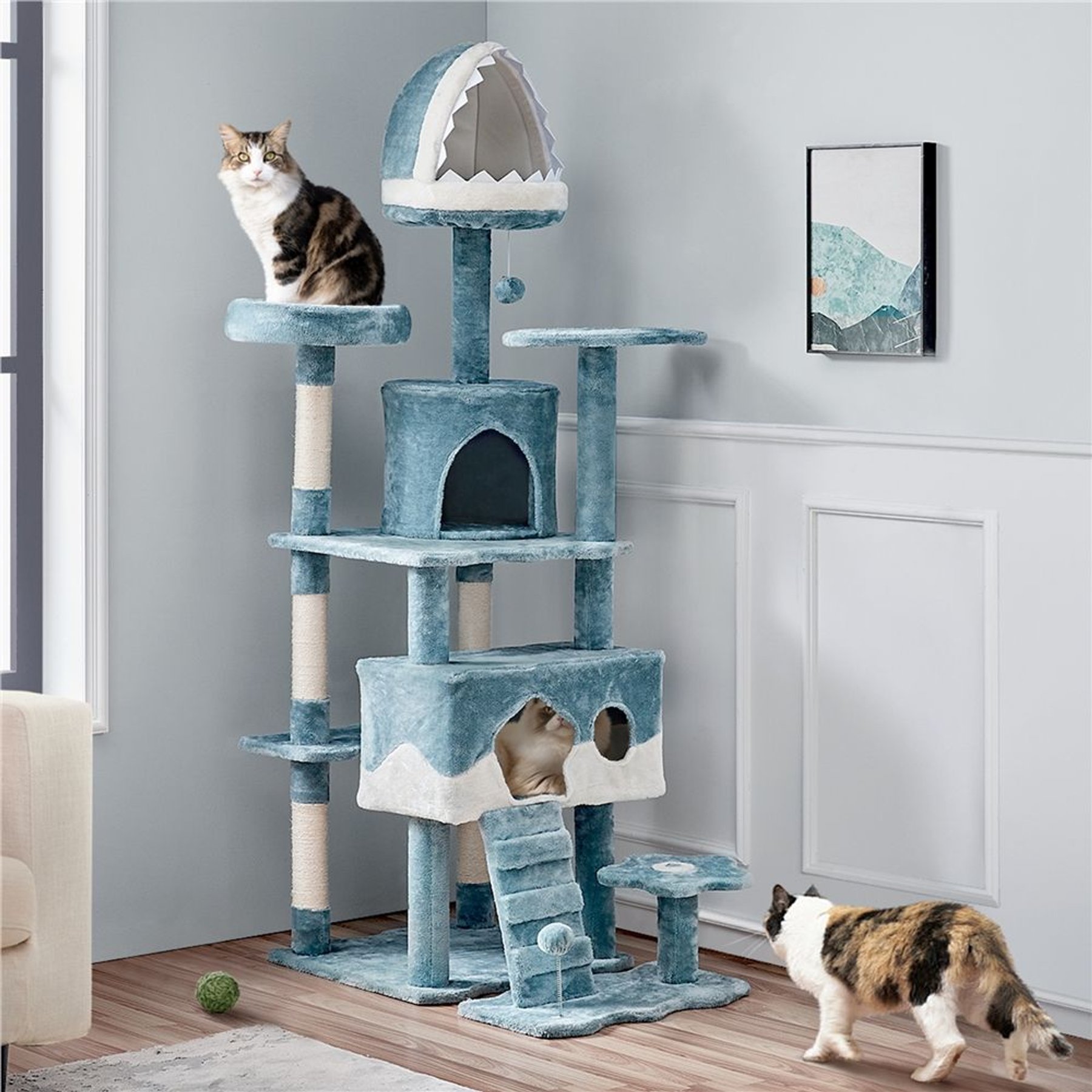 Cat tree blue best sale