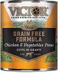 VICTOR Chicken & Vegetables Stew Cuts in Gravy Grain-Free Canned Dog Food, 13.2-oz, case of 12