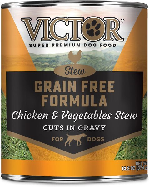 VICTOR Chicken & Vegetables Stew Cuts in Gravy Grain-Free Canned Dog Food, 13.2-oz, case of 12 slide 1 of 7