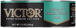 VICTOR Turkey & Salmon Dinner Paté Canned Cat Food, 5.5-oz, case of 24