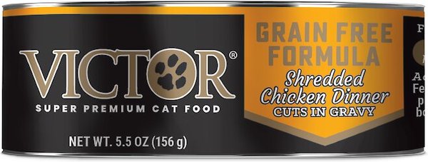 VICTOR Shredded Chicken Dinner Cuts in Gravy Grain-Free Canned Cat Food, 5.5-oz, case of 24 slide 1 of 5