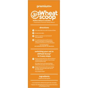 sWheat Scoop Premium+ Unscented Natural Clumping Wheat Cat Litter, 36-lb bag