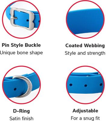 Show full view: Red Dingo Vivid PVC Dog Collar, Purple, XX-Small: 8 to 10-in neck, 1/2-in wide slide 3 of 8